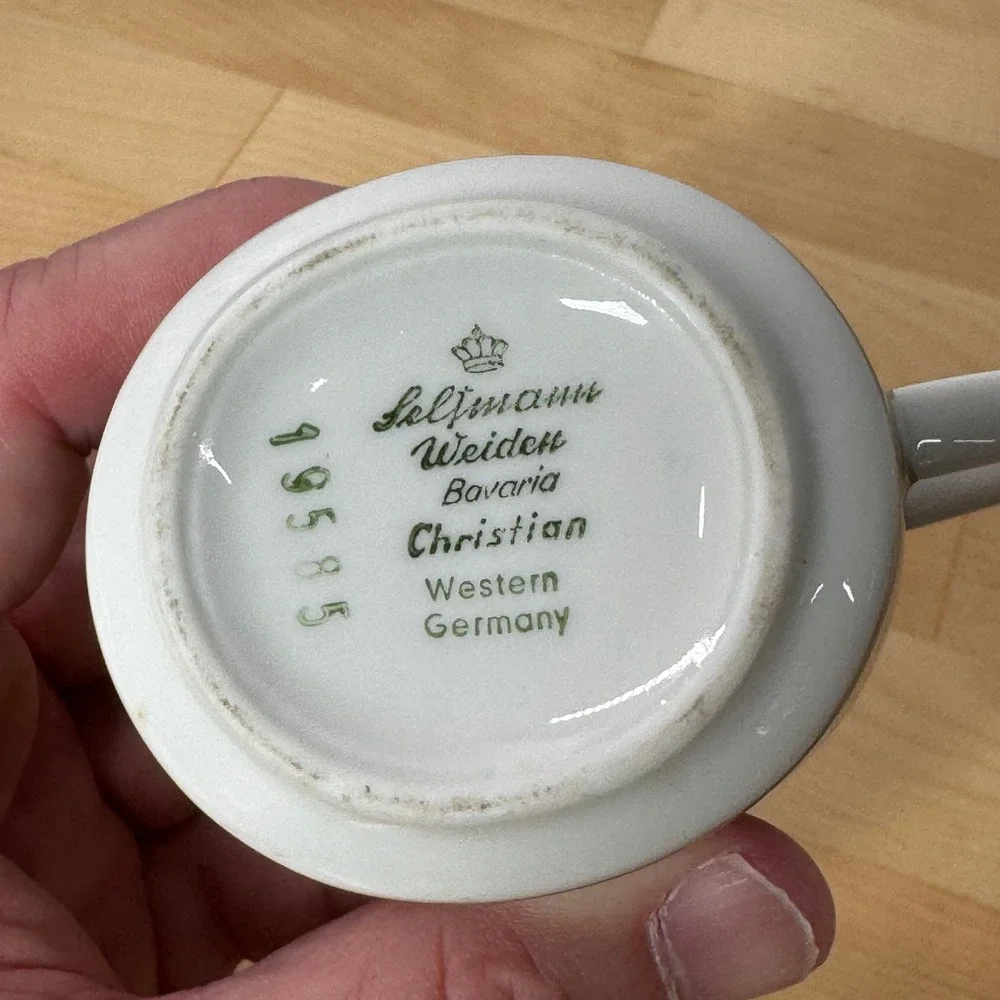 Seltmann Weiden Bavaria Christian Creamer and Sugar Bowl Set Western Germany MCM